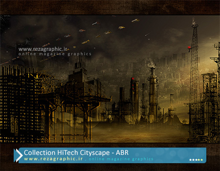 مجموعه براش هایتک دورنمای شهر - Collection HiTech Cityscape | رضاگرافیک